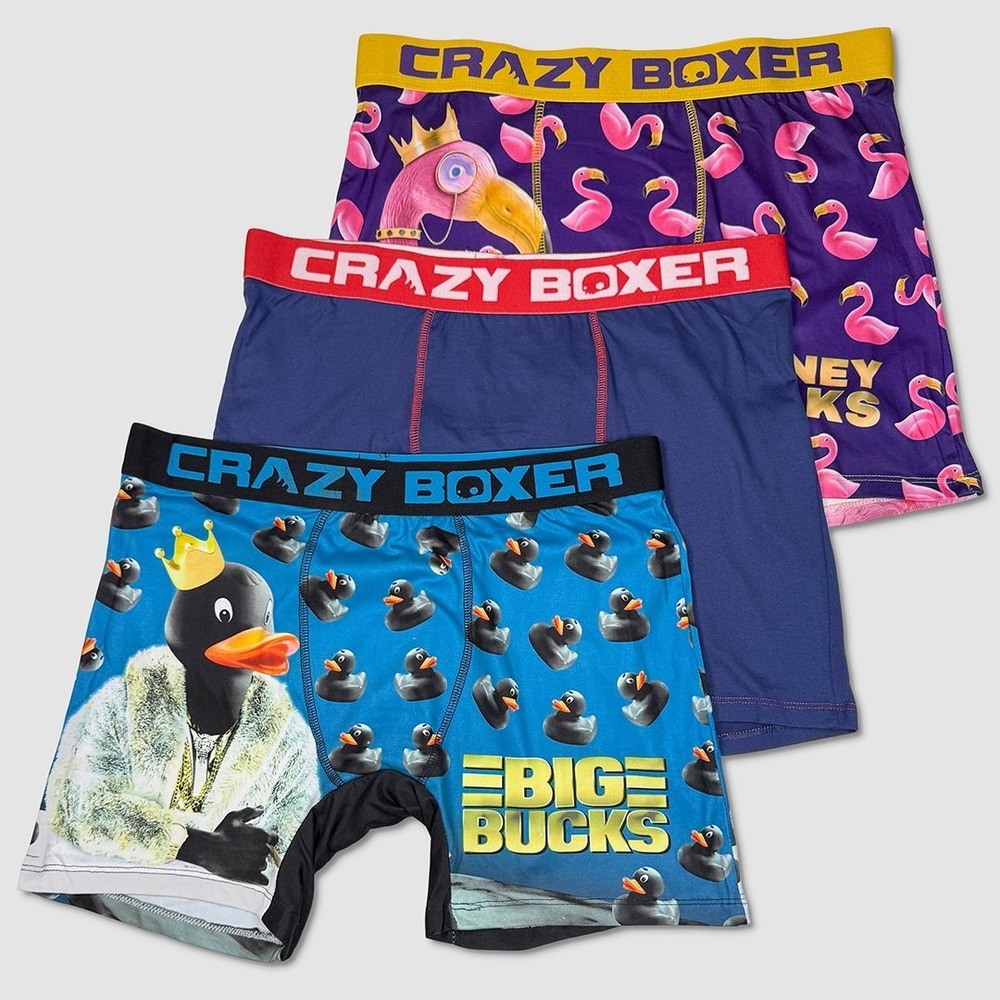 Crazy Boxer Briefs / Underwear - NEW Mens Size XL Multicolor 3-Pack - #49644-L5